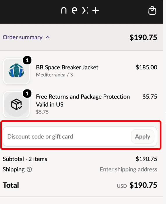 Where to enter Rule of Next promo code How to use Rule of Next promo code