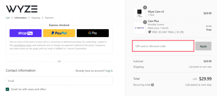 Where to enter Wyze promo code How to use Wyze promo code