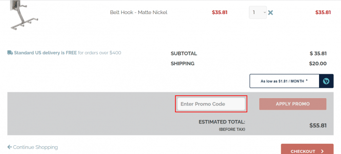 Where to enter EasyClosets promo code How to use EasyClosets promo code