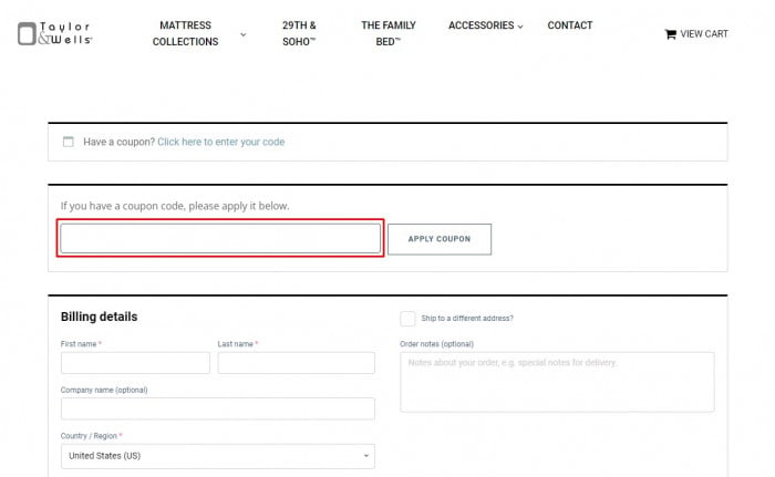 Where to enter Taylor & Wells promo code How to use Taylor & Wells promo code