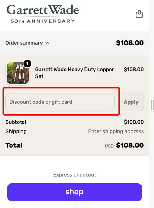 Where to enter Garrett Wade promo code How to use Garrett Wade promo code