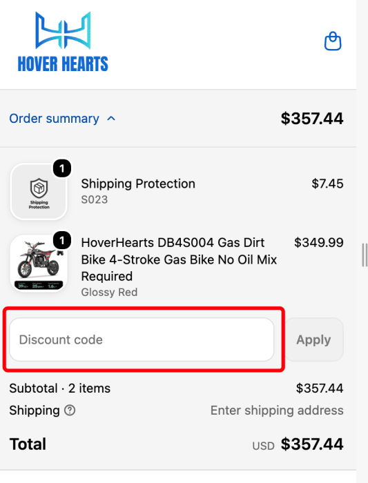 How to use HoverHearts promo code