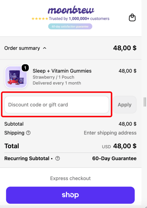 Where to enter MoonBrew promo code How to use MoonBrew promo code