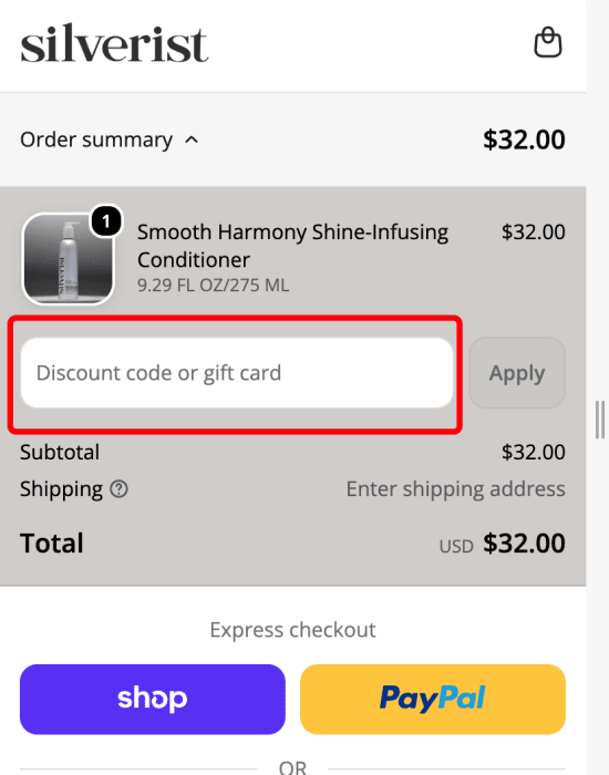 Where to enter Silverist promo code How to use Silverist promo code