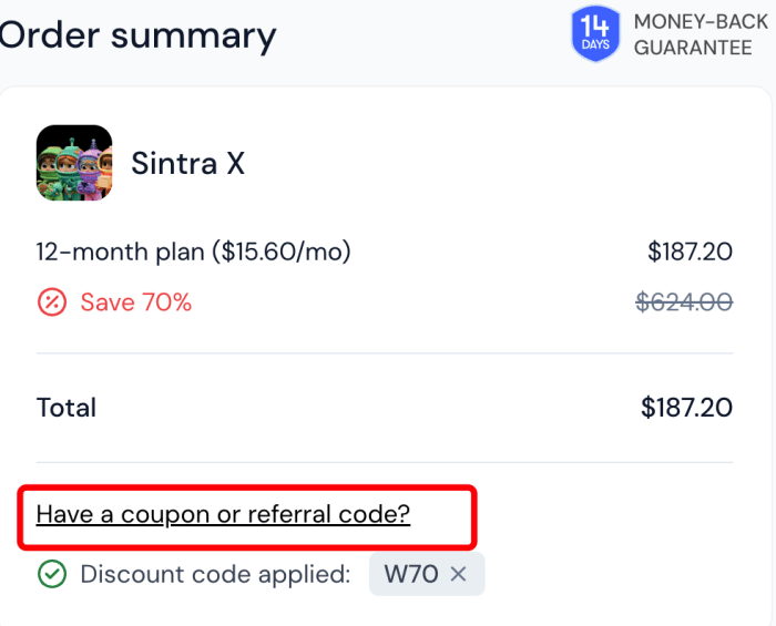 Where to enter Sintra AI promo code How to use Sintra AI promo code
