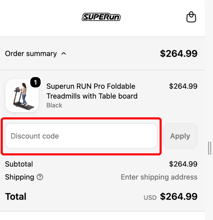 Where to enter SupeRun promo code How to use SupeRun promo code