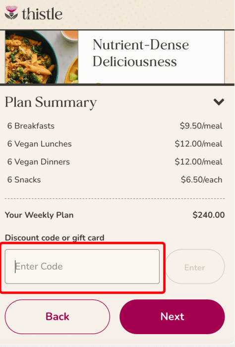 How to use Thistle promo code