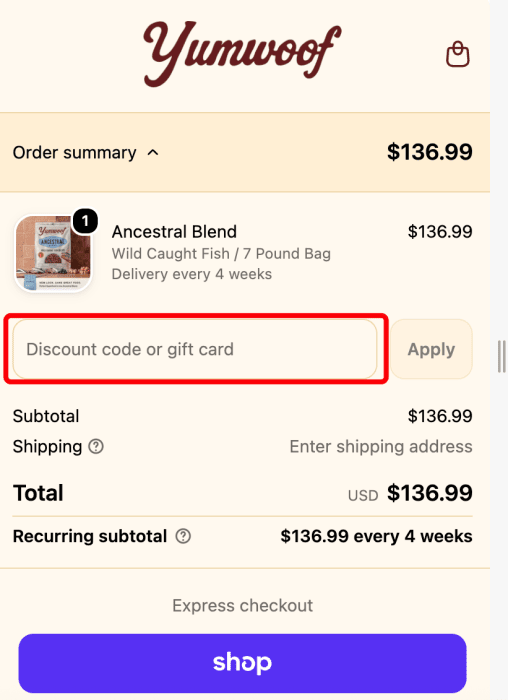 How to use Yumwoof promo code