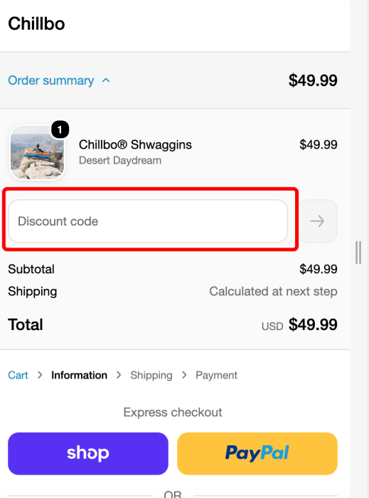Where to enter Chillbo promo code How to use Chillbo promo code