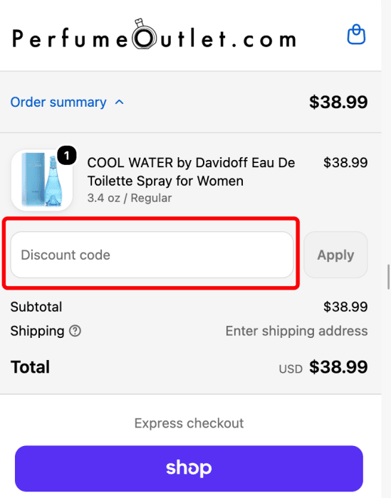 How to use PerfumeOutlet.com promo code
