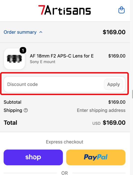How to use 7Artisans promo code