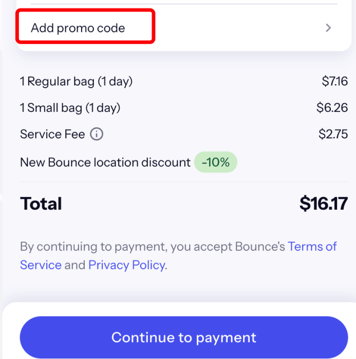 How to use Bounce promo code