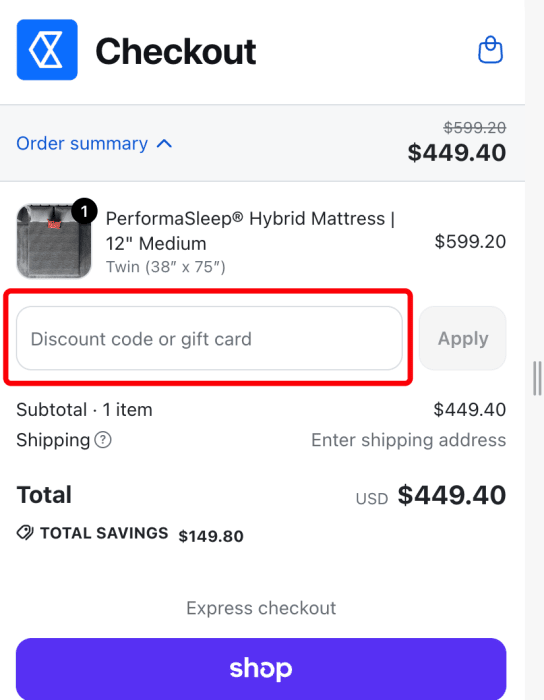 Where to enter PerformaSleep promo code How to use PerformaSleep promo code