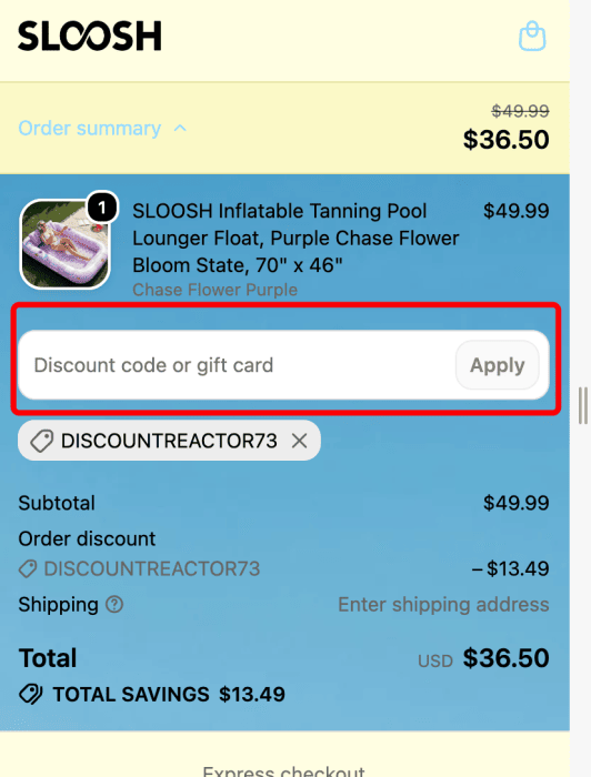 Where to enter SLOOSH promo code How to use SLOOSH promo code