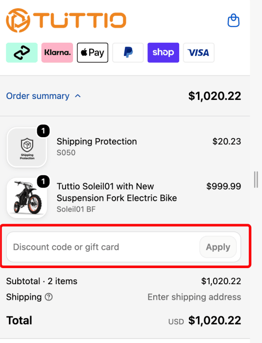Where to enter Tuttio promo code How to use Tuttio promo code