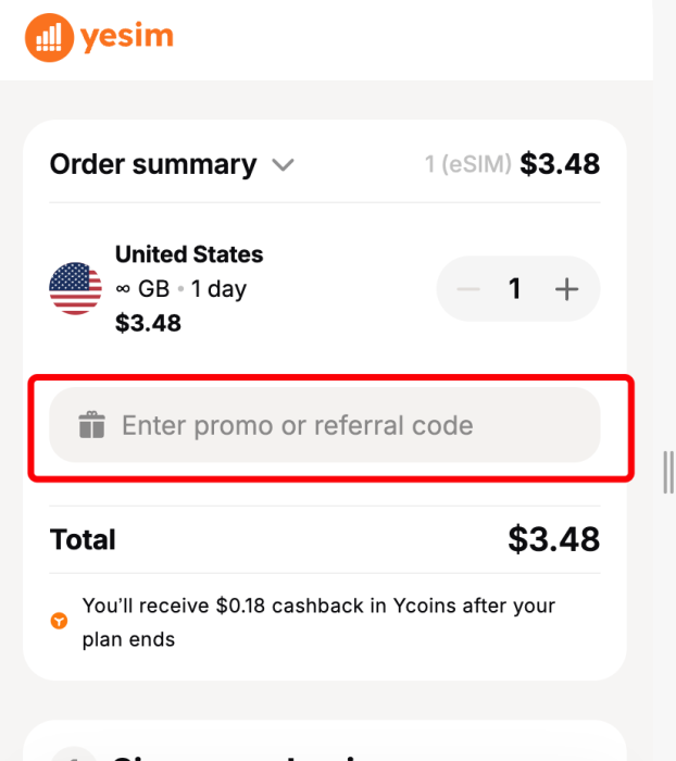 Where to enter Yesim promo code How to use Yesim promo code