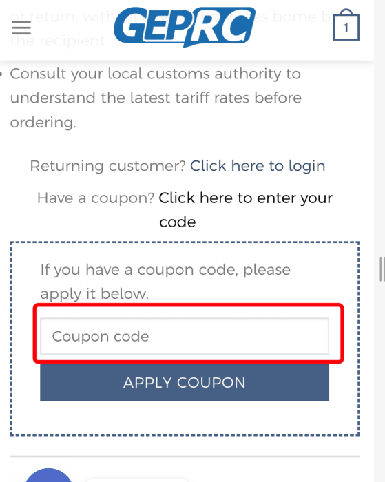 How to use GEPRC promo code