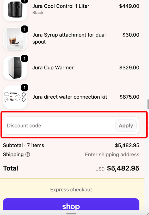 How to use Upscale Coffee promo code