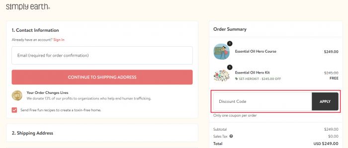 How to use Simply Earth promo code