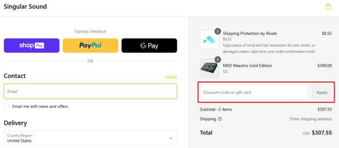 How to use Singular Sound promo code