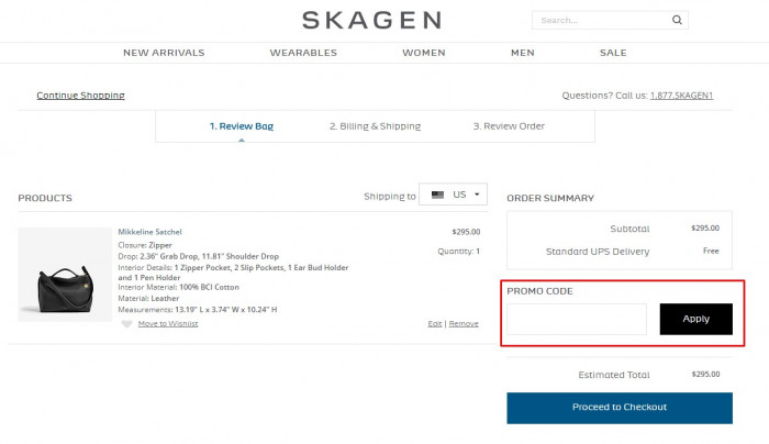 How to use a promo code at Skagen