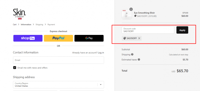 How to use Skin By Dr. Shared promo code