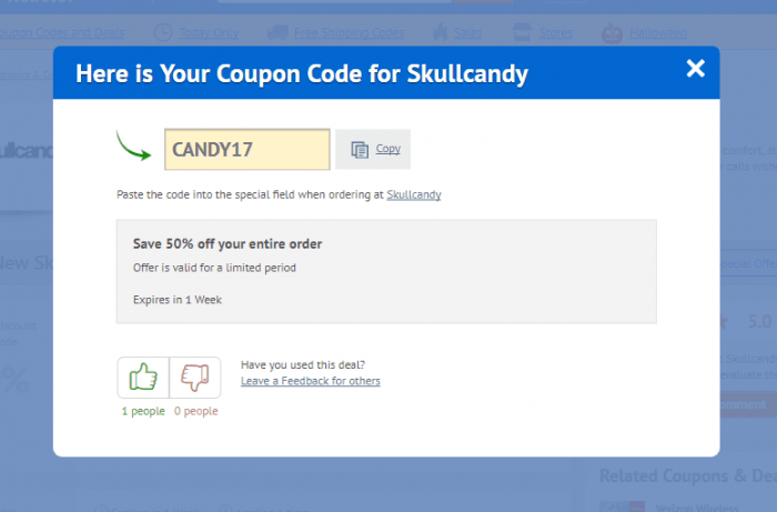 How to use a coupon code at Skullcandy