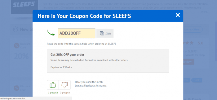 How to use a discount code at Sleefs