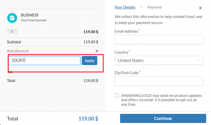 How to use Smashing Logo promo code