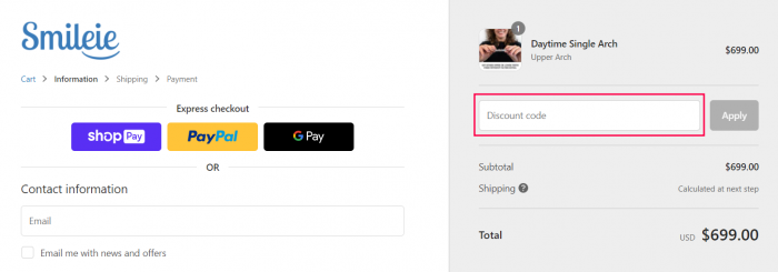 How to use Smileie promo code