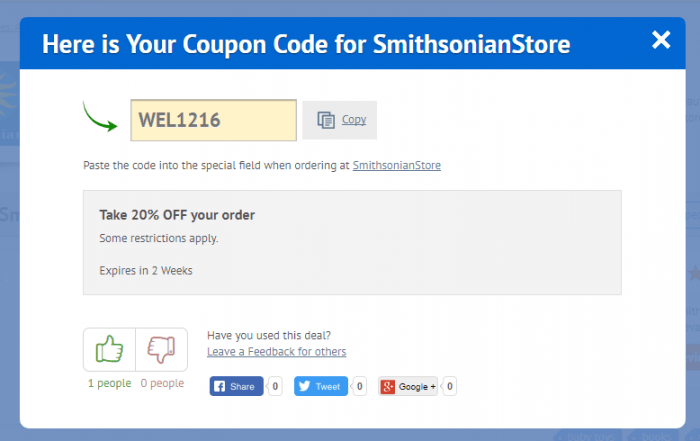 How to use a promotional code at SmithsonianStore
