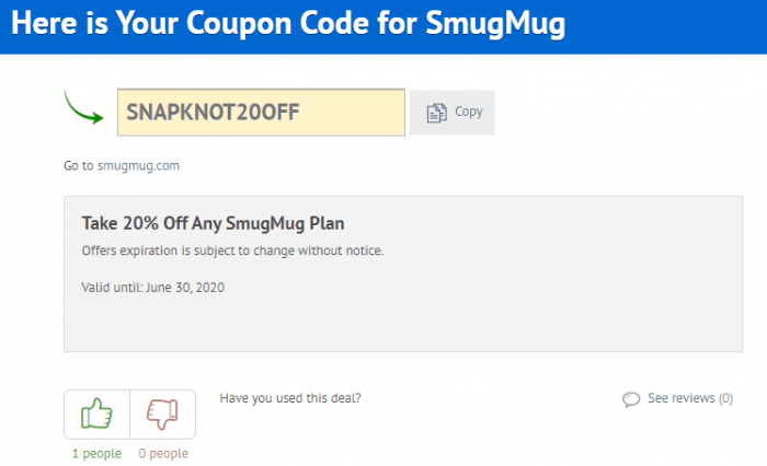SmugMug promo code