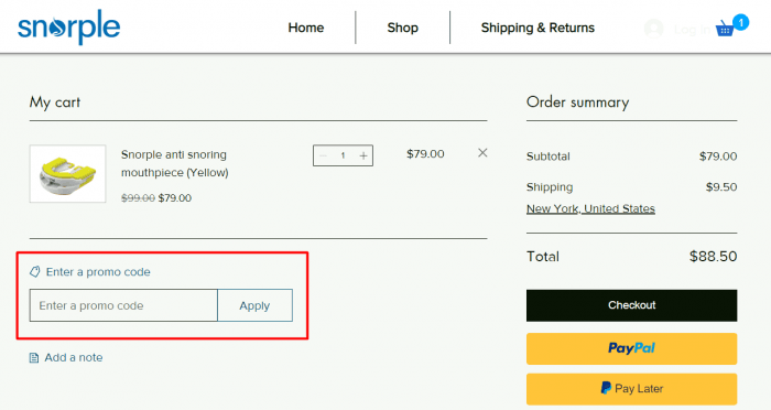 How to use Snorple promo code