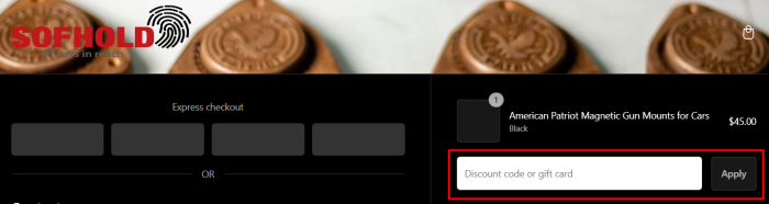 How to use Sofhold promo code
