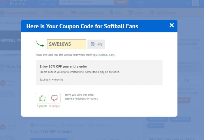 How to use a discount code at Softball Fans