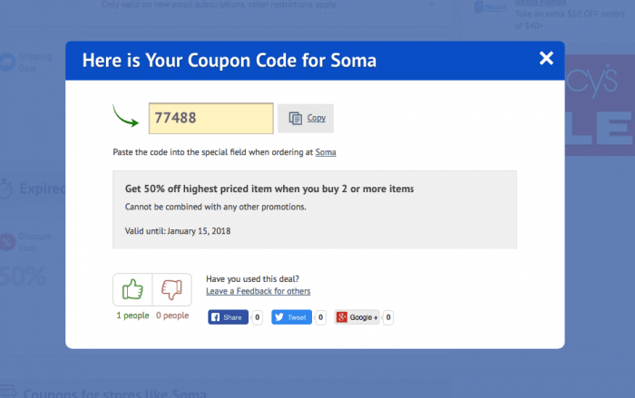 How to use a promotion code at Soma