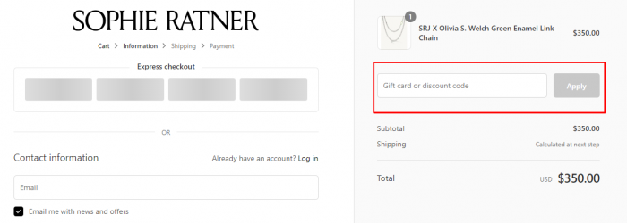 How to use Sophie Ratner promo code