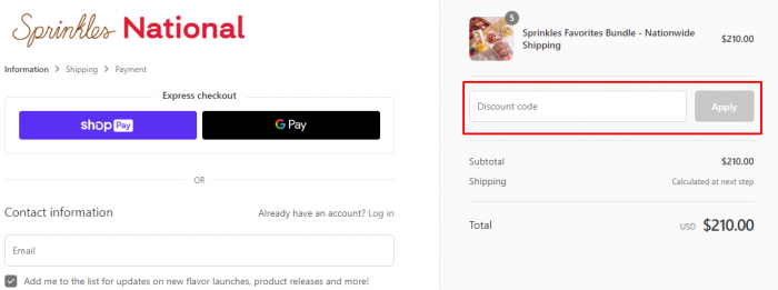 How to use Sprinkles promo code