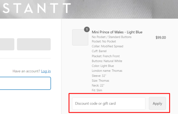 How to use Stantt promo code