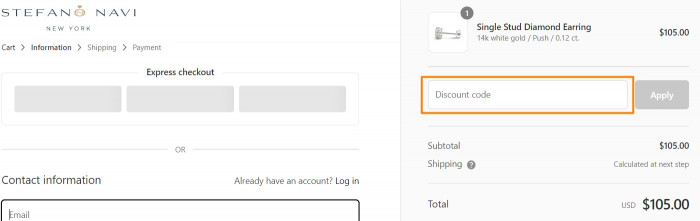 How to use Stefano Navi promo code