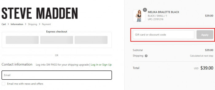 How to use Steve Madden promo code