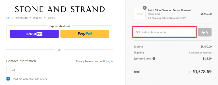 How to use STONE AND STRAND promo code