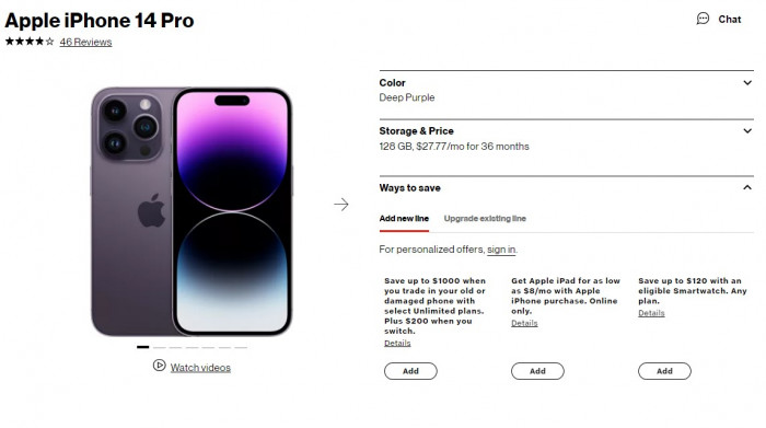 Verizon iPhone 14