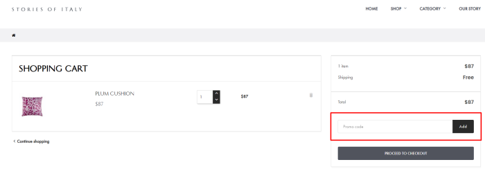 How to use Stories of Italy promo code