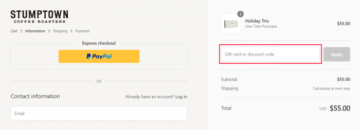 How to use Stumptown Coffee Roasters promo code