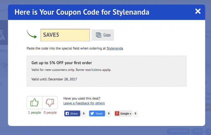 How to use a coupon code at Stylenanda
