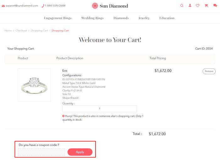 How to use Sun Diamond promo code