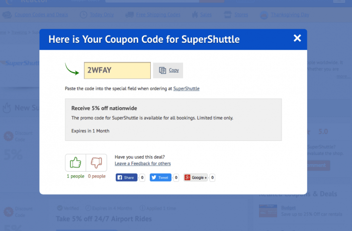 How to use a discount code at SuperShuttle