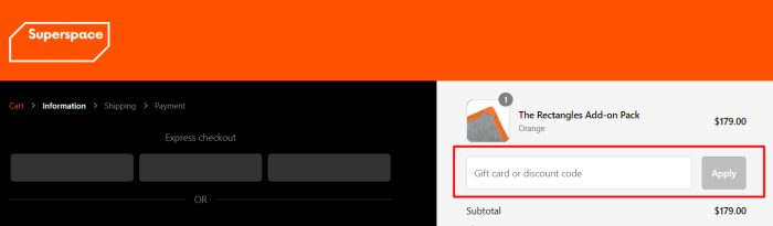 How to use Superspace promo code