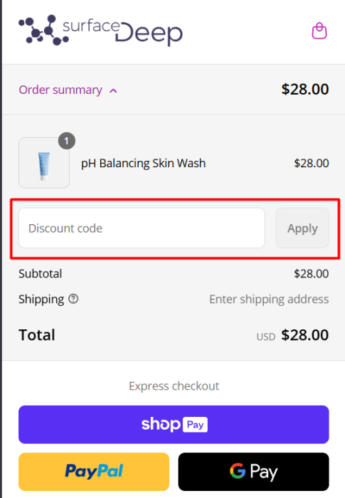 How to use Surface Deep promo code